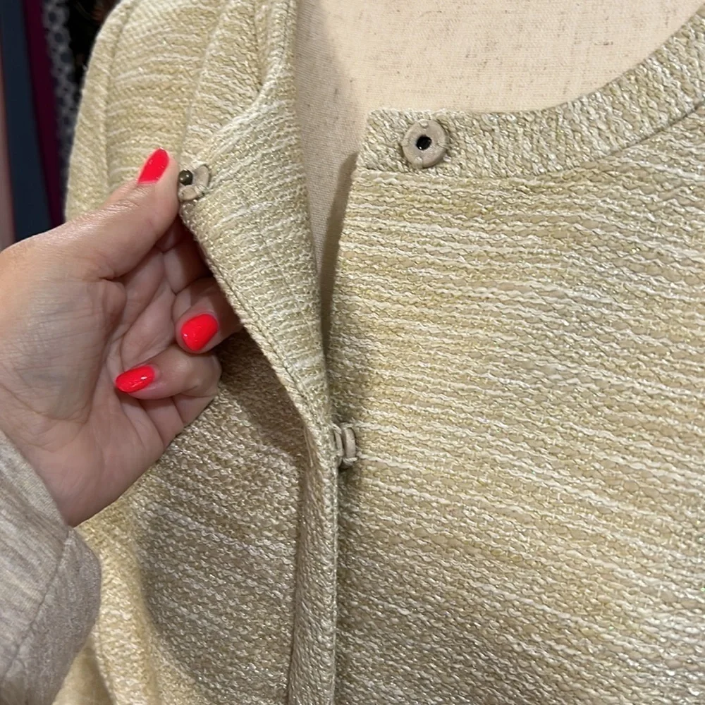 Talbots Petites Gold Tweed Jacket – Size 14P – NWT - Picture 6 of 9